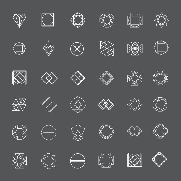 一套尖锐的模糊线标志图片下载