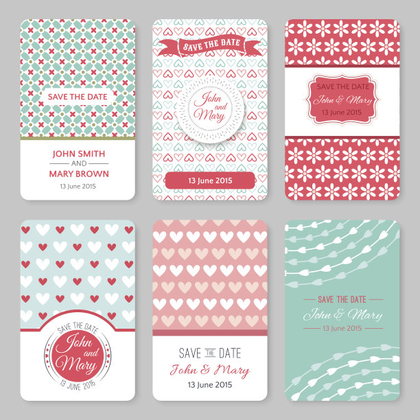 一套以图案为主题的完美婚礼模板图片下载