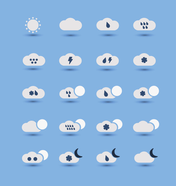 一组天气图标的界面图片下载