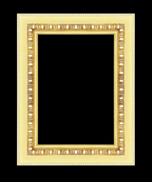 相框古老的古董孤立在黑色的背景图片下载