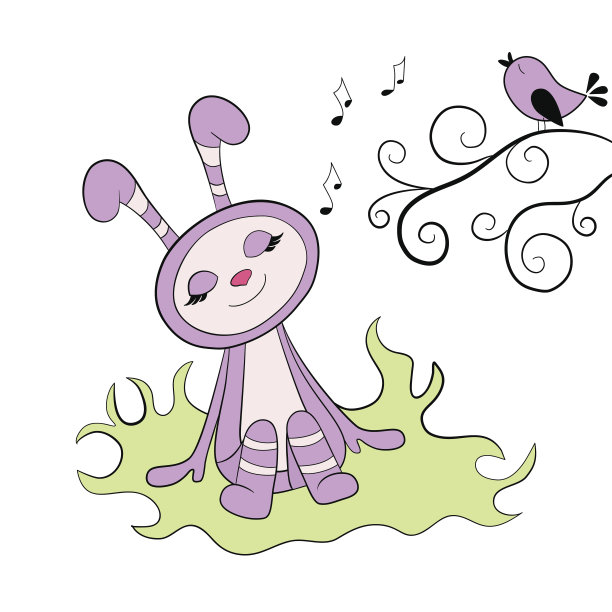 卡通兔子快乐图片下载