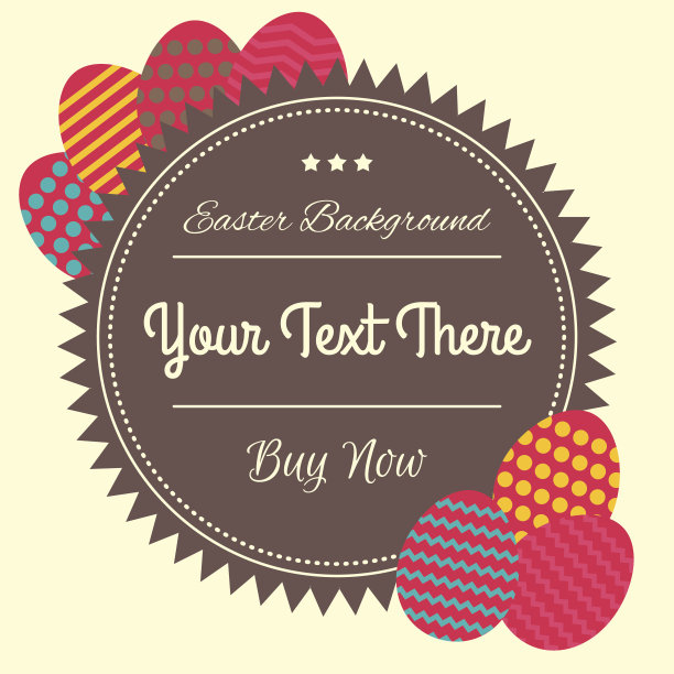 复古色彩复活节插画图片下载