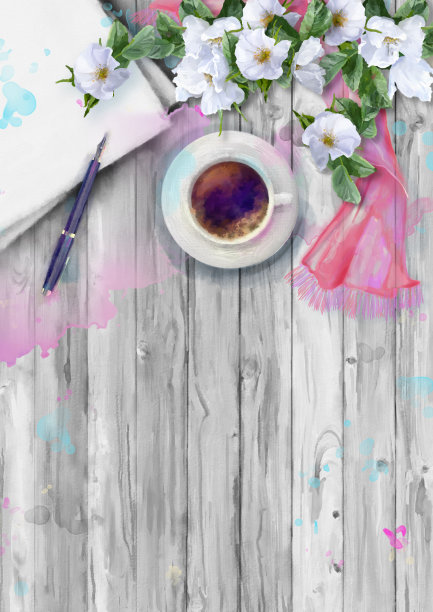 水彩俯视图图片下载