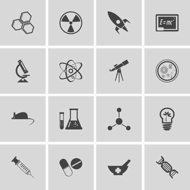 向量图标设置和设计元素。研究、技术图片下载