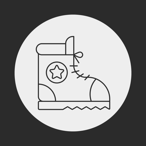 露营靴线图标图片下载