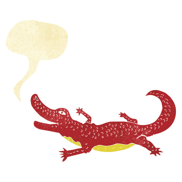 卡通鳄鱼与语音泡泡图片下载