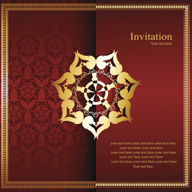 中文邀请卡矢量设计图片下载