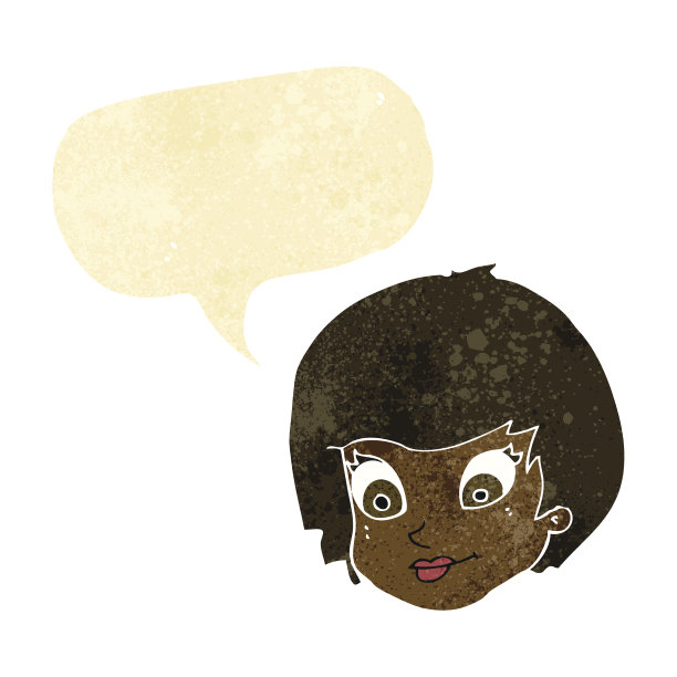 卡通女性的脸带有语音泡泡图片下载