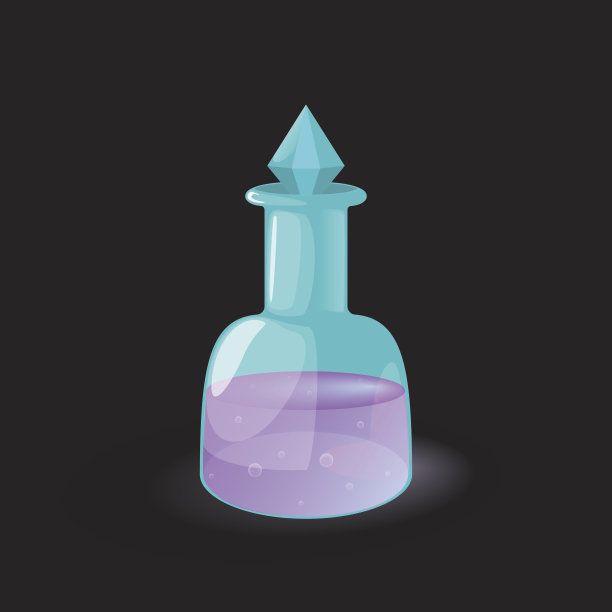魔法药水中的紫色瓶子在游戏中的图标。图片下载