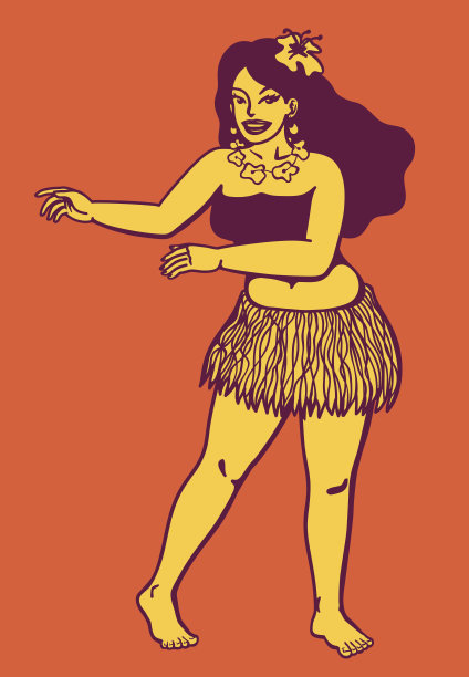 阿罗哈!跳舞的夏威夷草裙舞女孩，花环，草裙舞图片下载