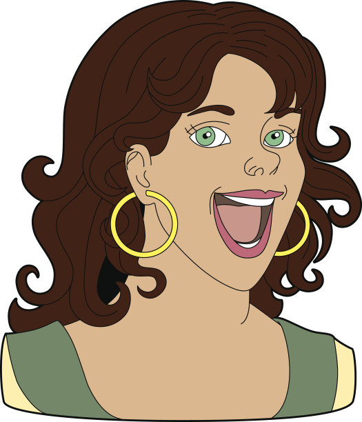 微笑的黑发女人图片下载