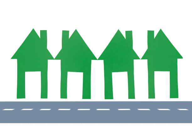 纸房子，绿色概念图片下载