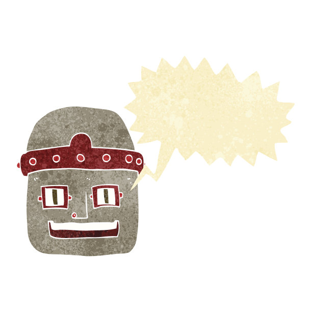 卡通机器人头与语音泡泡图片下载