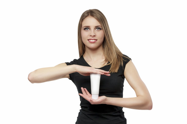 美丽的女孩与奶油图片下载