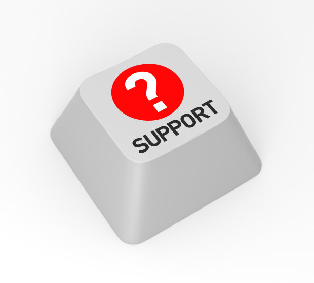 电脑键盘和支持按钮。3D渲染图片下载