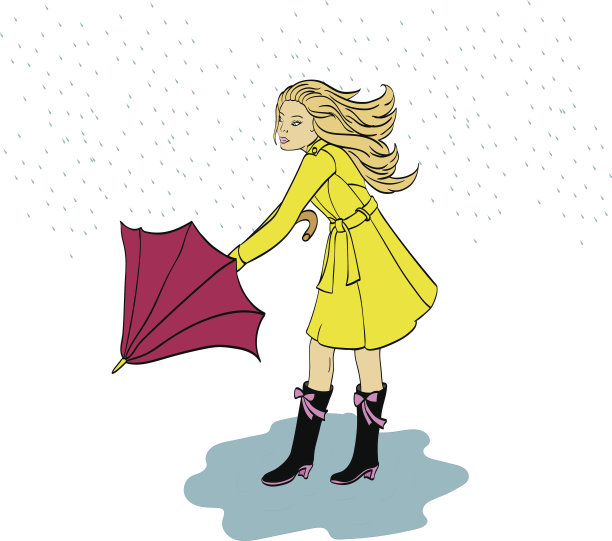 拿着伞的女孩图片下载