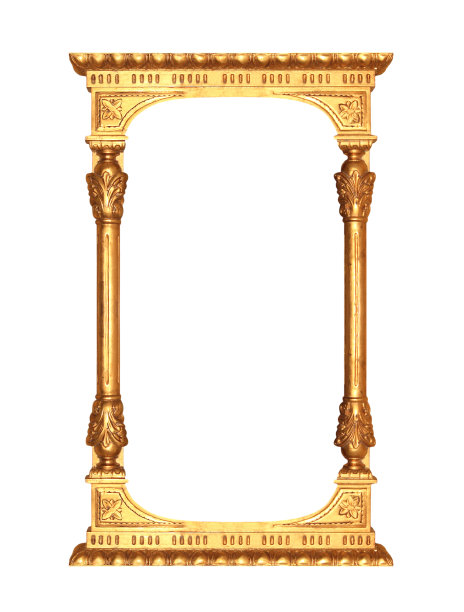 镜框复古孤立在白色背景。图片下载