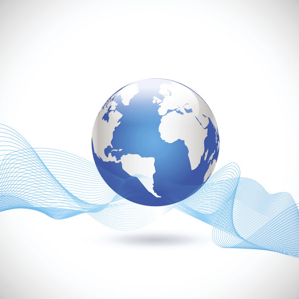 世界和抽象的运动波浪线为业务，技术图片下载