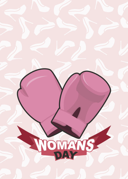 3月8日是国际妇女节。粉红色的拳击手套图片下载