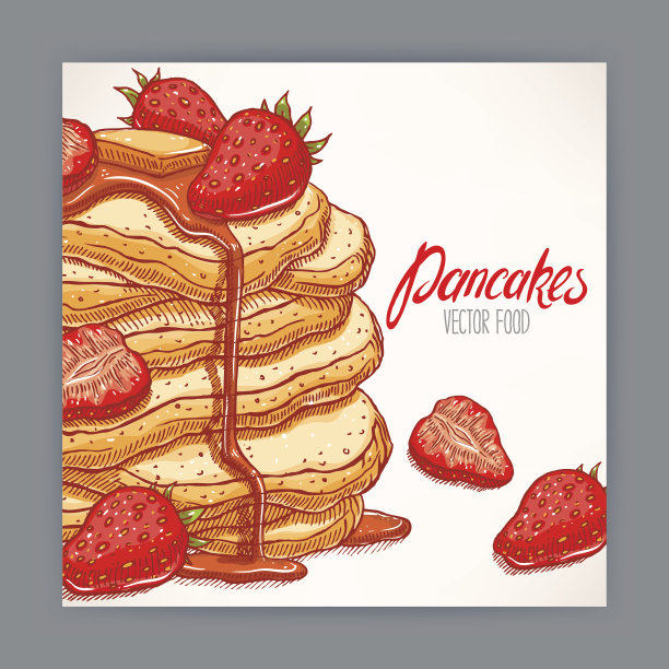 草莓煎饼卡片图片下载