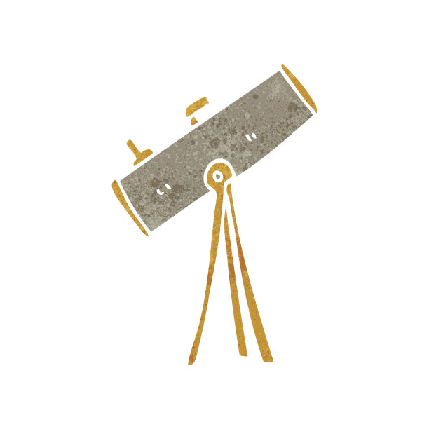 复古的卡通望远镜图片下载