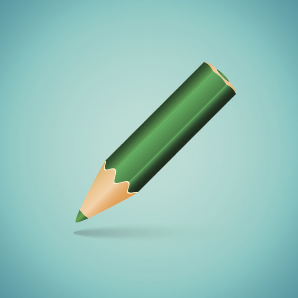 矢量插图-绿色角铅笔图片下载