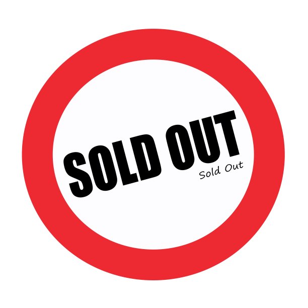 白色邮票上黑色文字已售罄图片下载