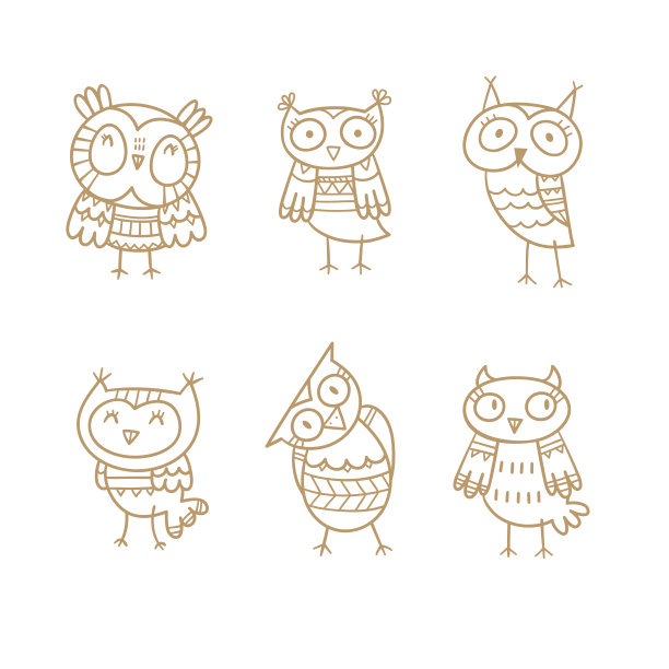 卡通猫头鹰。图片下载