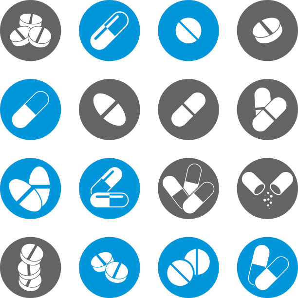 医药药丸图标设置，矢量收集。图片下载