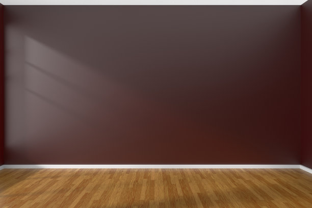 暗红色的空房间，镶木地板图片下载