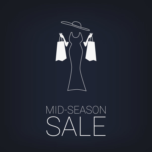 季中促销海报。时尚服装折扣。优雅的女人图片下载