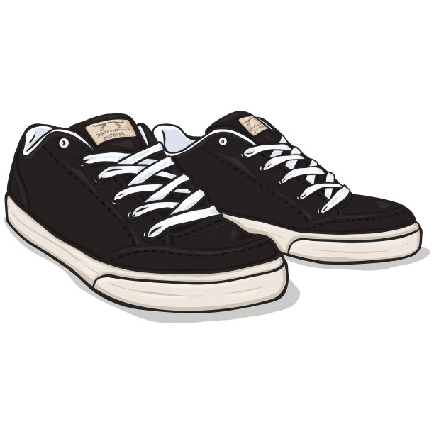 矢量卡通黑色滑板鞋图片下载