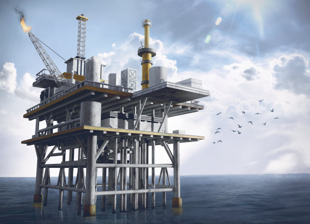 海上的石油平台图片下载