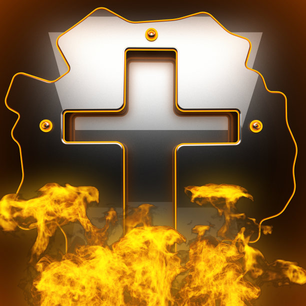 热黑色金属背景与火图片下载