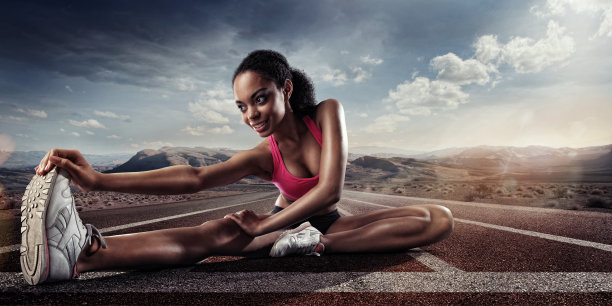 体育运动。跑步者。伸展运动图片下载