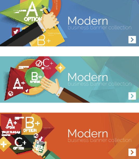 现代平面设计信息图表横幅图片下载