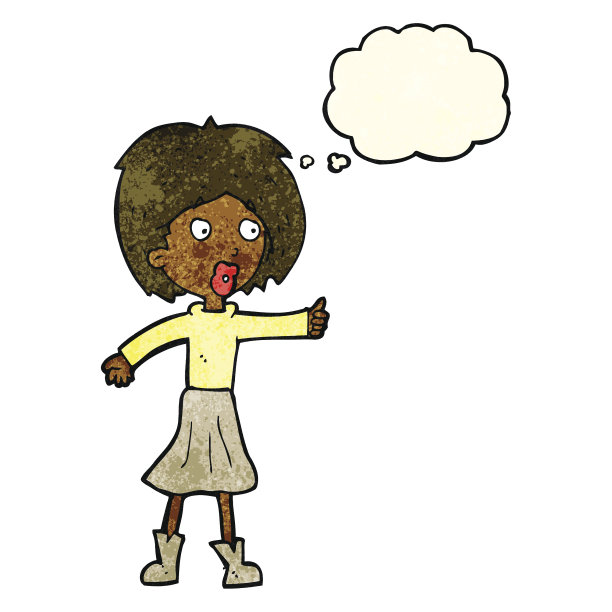 卡通女人与思想泡泡图片下载