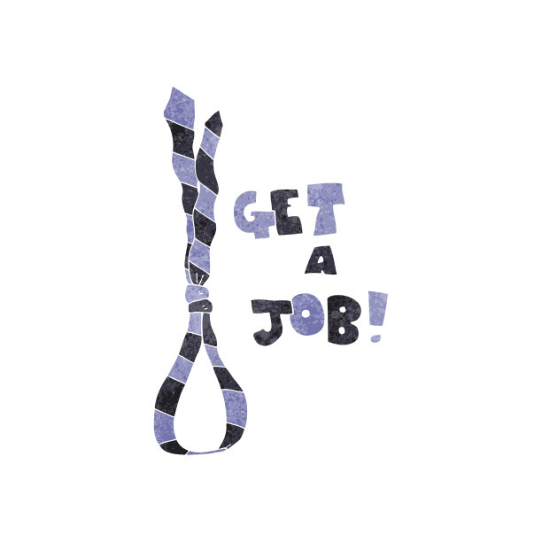 复古卡通得到一个工作领带套索符号图片下载