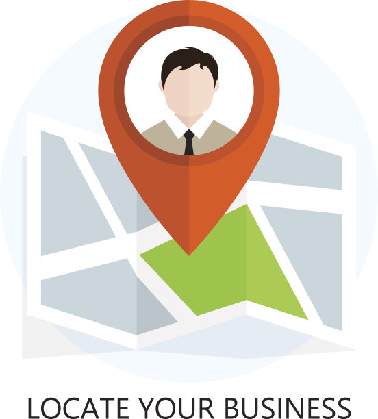 平面颜色的位置图标。定位您的业务。图片下载