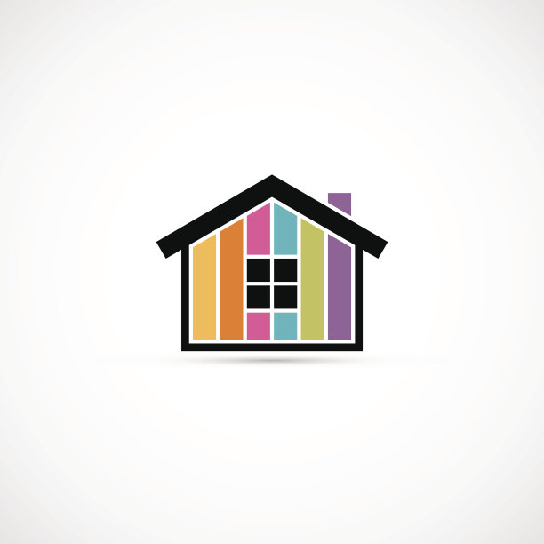 房子抽象的房地产图标图片下载