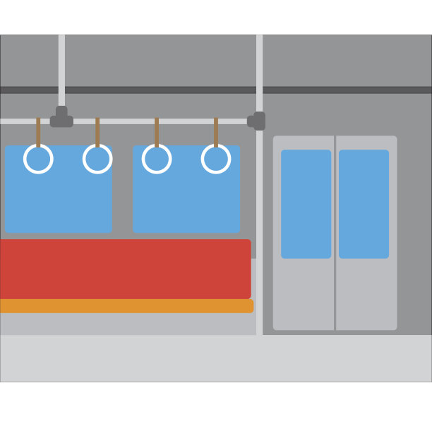 地铁内部无人向量图片下载