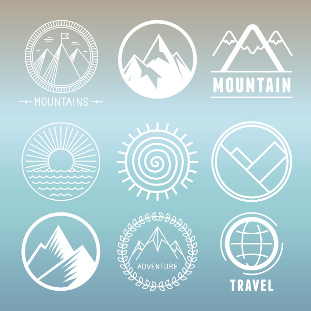 矢量山标志和标志图片下载