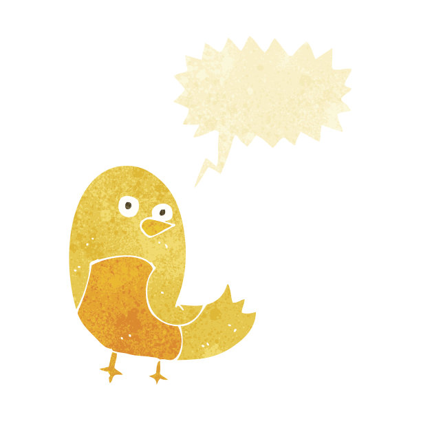 带有语音泡泡的卡通小鸟图片下载