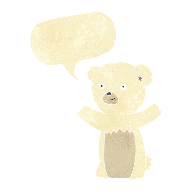 卡通北极熊幼崽说话泡泡图片下载