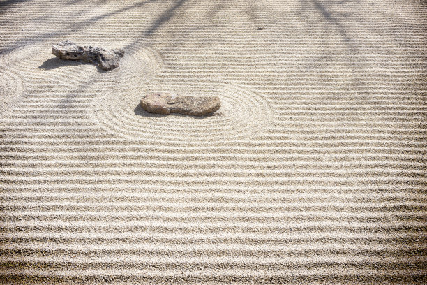 禅宗岩石花园-沙的图案图片下载