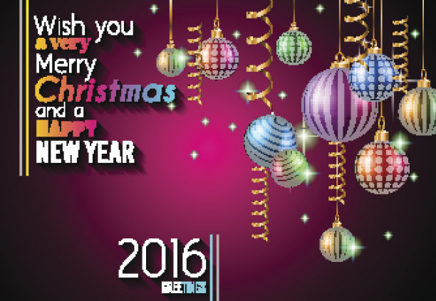 2016圣诞快乐，新年快乐图片下载