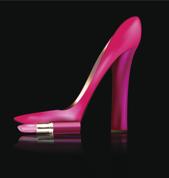 粉色鞋和口红图片下载