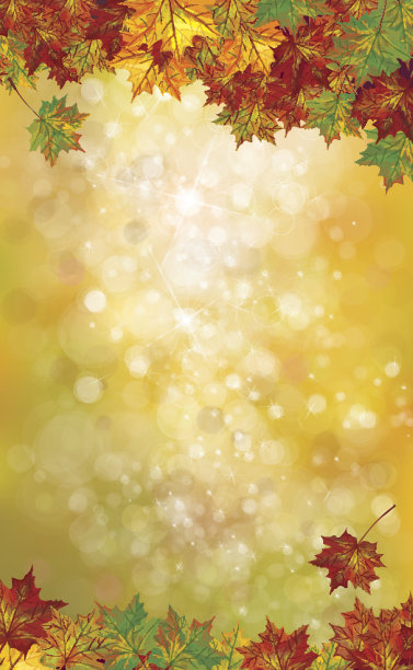 向量秋叶背景。素材图片