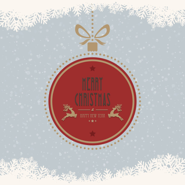 圣诞球快乐圣诞雪花背景图片下载