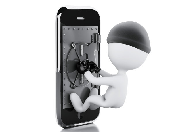 3d智能手机与安全门。移动安全概念。图片下载